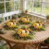 8 Pcs Spring Candle Rings Wreaths Spring Wreaths for Front Door 9'' Small Tulip Floral Candle Holder Rings for Window Front Door Flowers Wedding Anniversary Party Decoration view 2