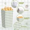 Geyoga 50 Pcs Sage Green Gingham Popcorn Boxes 6 x 3 x 2.4 in Plaid Popcorn Bucket Disposable Paper Party Candy Snack Containers for Movie Night Birthday Baby Shower Party Supplies view 3