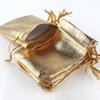 lasenersm 50 Pieces Mini Metallic Shiny Drawstring Gift Bags Party Favor Gift Bag Jewelry Bags Drawstring Pouches for Jewelry Candy Small Gifts Christmas Wedding Party Birthday, 2.76" x 3.54", Gold view 2
