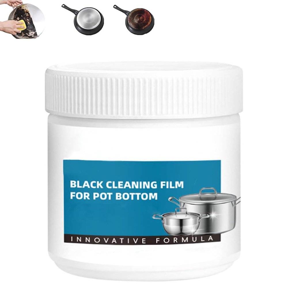 Powerful Burnt Residue Remover Paste for Cookware, Black Cleaning Film for Pot Bottom, Multi Purpose Powerful Cleaner for Kitchen Pots & Grills (1pcs)