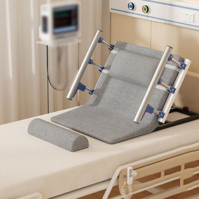 DJFYVAEIO Electrically Adjustable Backrest, Maximum Weight Capacity 150 Kg, Angle Adjustable from 2 to 80, Includes Pillow and Armrests, Easy to Use, Provides Neck, Head and Lumbar Support Grey