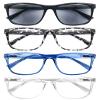 OLOMEE Large Reading Glasses Men +1.25 Oversized Square Wide Sunglasses Readers 4 Pack,Comfy Lightweight Cool Eyeglasses for Reading Flexible Spring Hinges for Big Head/Large Face view 2