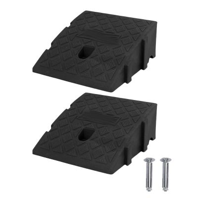 Jiawu PE Curb Ramp 2 Pack, 13cm Height 4409lbs Strong Load Capacity with Stable Grid Structure, Curbside Driveway Ramp for Car, Truck, Scooter, Bike, Motorcycle, Wheelchairs (52/29/15)