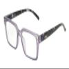 Calabria Rectangular Eyeglasses [50 x 18 x 141 mm] | Full Rim w/Plastic Frames | Matte Crystal w/Purple Stripe & Demi Arms Retro Reading Glasses w/Blue Light Filter Lens view 1