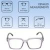 Calabria Rectangular Eyeglasses [50 x 18 x 141 mm] | Full Rim w/Plastic Frames | Matte Crystal w/Purple Stripe & Demi Arms Retro Reading Glasses w/Blue Light Filter Lens view 2