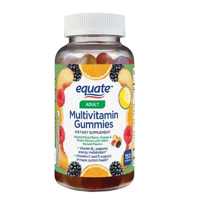 AGILIPET Equate Adult Multivitamin Gummies, Daily Complete Multivitamin for Men & Women, Mixed Berry Orange Peach Flavor, 150 Count (75 Servings) Sticker