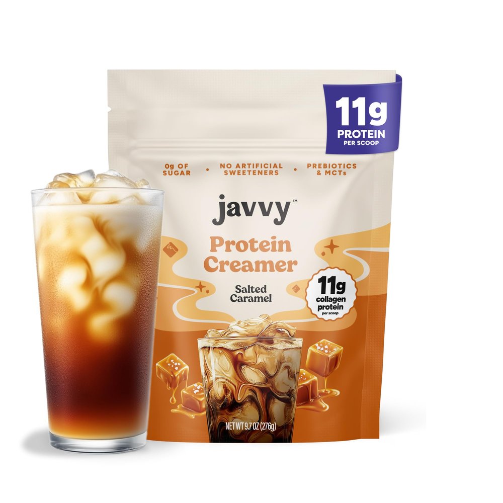 Salted Caramel Protein Coffee Creamer - Grass Fed Pasture Raised Collagen - Hair, Skin & Nail Support, Energy-Boosting MCTs, Keto Friendly, Lactose Free & Gluten Free, 0g of Sugar, 11g of Protein