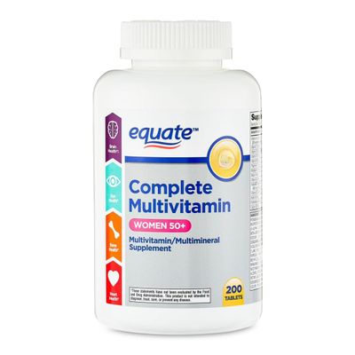 AGILIPET Equate Complete Multivitamin for Women 50+, Daily Multimineral Supplement Tablets, 200 Count Sticker
