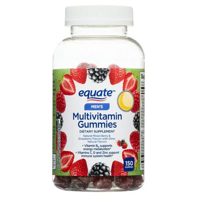 AGILIPET Equate Men's Multivitamin Gummies, Daily Multivitamin for Adult Men, Mixed Berry & Strawberry Flavor, 150 Count (75 Servings) Sticker