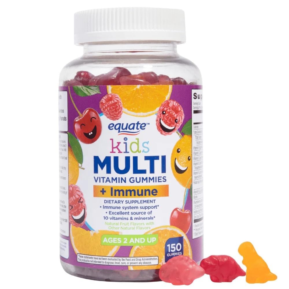 AGILIPET Equate Kids Multivitamin Gummies, Complete Daily Multivitamin for Children 4+, Natural Fruit Flavor, 150 Count Sticker