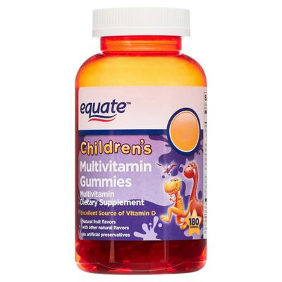AGILIPET Equate Children's Multivitamin Gummies, Complete Daily Multivitamin for Kids 2+, Natural Fruit Flavor, 180 Count Sticker