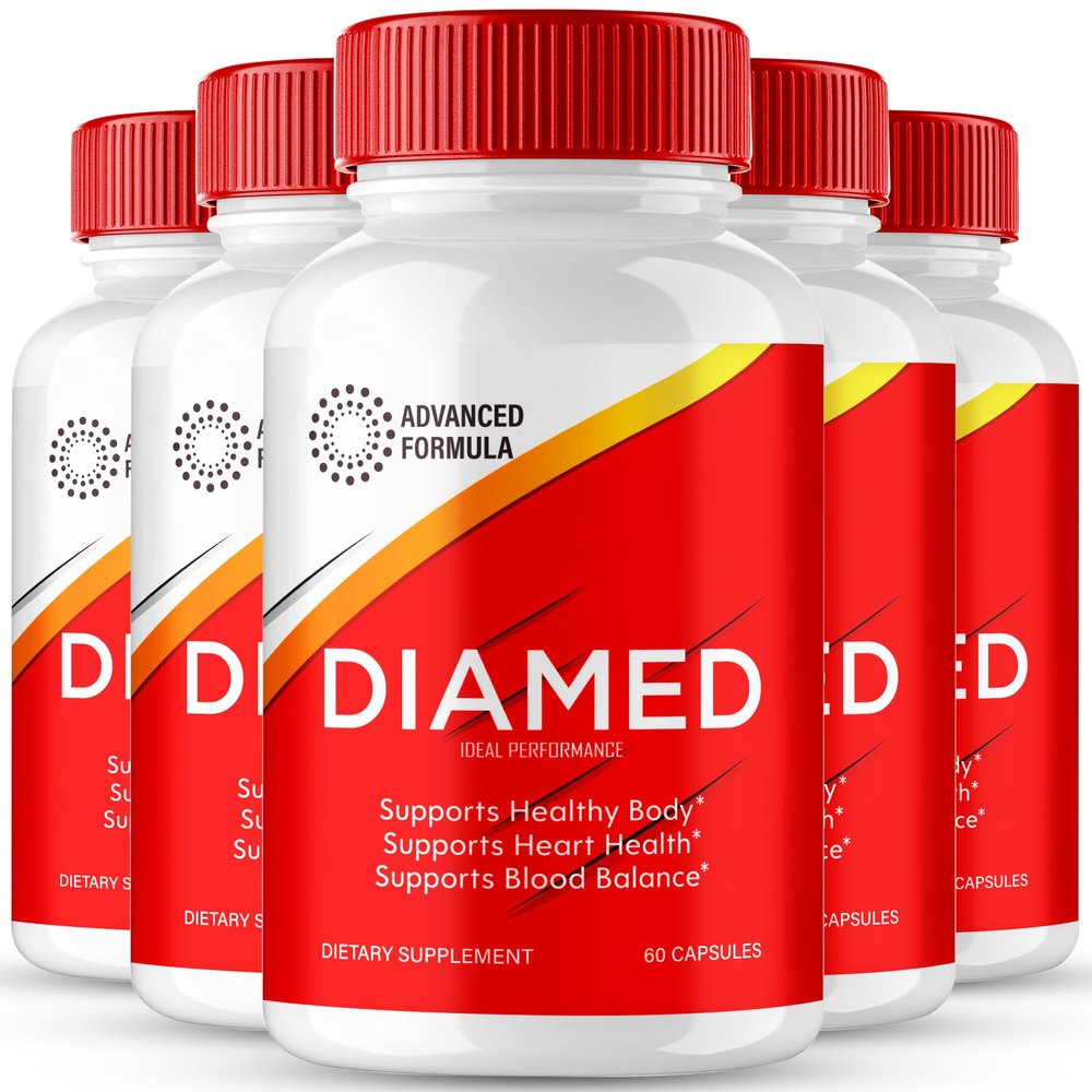 Diamed Capsules, Official Diamed Blood Support Supplement Pills - Maximum Strength, All Natural Healthy Circulation & Stable Levels, Advanced Dia Med Health Support Reviews (5 Pack)
