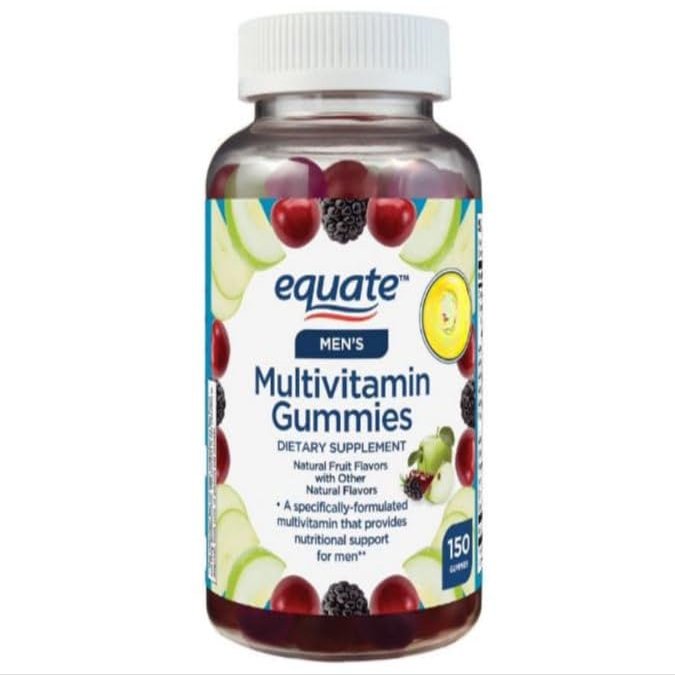 AGILIPET Equate Men's Multivitamin Gummies, Daily Multivitamin for Adult Men, Natural Mixed Fruit Flavor, 150 Count (75 Servings) Sticker