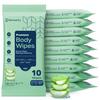 120 Large Shower Wipes Body Wipes for Adults Bathing No Rinse 12 Packs of 10 Extra Moist Bath with Aloe & Vitamin E for Camping, Travel, Gym & Bedridden Care view 1
