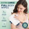 120 Large Shower Wipes Body Wipes for Adults Bathing No Rinse 12 Packs of 10 Extra Moist Bath with Aloe & Vitamin E for Camping, Travel, Gym & Bedridden Care view 2