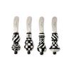 MACKENZIE-CHILDS Set of 4 Party Spreaders, Metal Butter and Charcuterie-Board Utensils, Black-and-White Courtly Check view 1