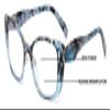 V.W.E. Women Floral Progressive Reading Glasses - Zero Power On Top - No Line Or Bubble Clear Reader CR11 (Blue, 1.75, x) view 2