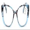 V.W.E. Women Floral Progressive Reading Glasses - Zero Power On Top - No Line Or Bubble Clear Reader CR11 (Blue, 1.75, x) view 3