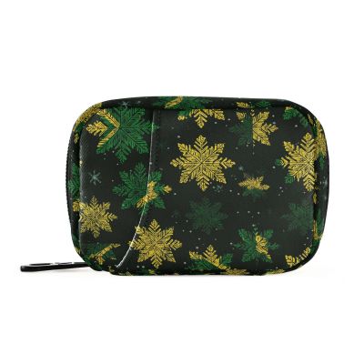 Weekly Pill Organizer with Travel Small Pill Case AM PM 7 Day Removable Cute Pill Box Vitamin Holder Organizer 2 Times a Day Pill Container for Purse Medication Jamaican Snowflake Black