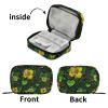 Weekly Pill Organizer with Travel Small Pill Case AM PM 7 Day Removable Cute Pill Box Vitamin Holder Organizer 2 Times a Day Pill Container for Purse Medication Jamaican Flowers Green Yellow view 4