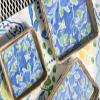 IHR Ideal Home Range Dinner Napkins Disposable 3-Ply Paper Guest Hand Towels Party Supplies, 8.25" x 4.5", Azure & Ivy (Blue), 16-Count view 2