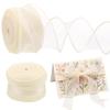 1.5 Inch Wide Unwired Fishtail Sheer Gauze Ribbon 10 Yards for Birthday Cake Decoration Bow Making Floral Arrangements DIY Crafts Gift Wrapping (Cream) view 1