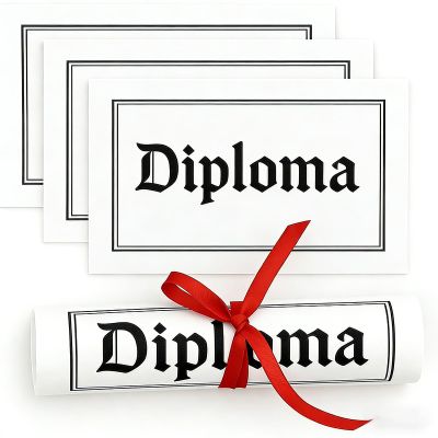40PCS Graduation Diploma Guest Napkins - Black and White Disposable Paper Napkins with Red Ribbon Roll, Congrats Grad Dinner Hand Napkin for Class of 2026 College & High School Grad Party Decorations