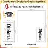 40PCS Graduation Diploma Guest Napkins - Black and White Disposable Paper Napkins with Red Ribbon Roll, Congrats Grad Dinner Hand Napkin for Class of 2026 College & High School Grad Party Decorations view 2