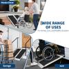 Portable Aluminum Wheelchair Ramp 4FT, Heavy Duty, 600lb Capacity, Non-Slip Folding Threshold, Safety Lock Safe Entry for Seniors, Walkers, Scooters, Lightweight, Collapsible, Non-Slip Black view 2