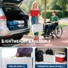 Portable Aluminum Wheelchair Ramp 4FT, Heavy Duty, 600lb Capacity, Non-Slip Folding Threshold, Safety Lock Safe Entry for Seniors, Walkers, Scooters, Lightweight, Collapsible, Non-Slip Black view 4