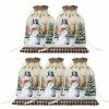 Snowman Christmas Gift Bags with Drawstring Holiday Xmas Reusable Bag Xmas Tree Ball Farmhouse Plaid Elk Christmas Bags for Gift Wrapping Party Favors Santa Stocking for Family 11.8"x15.7" 5 PCS view 1