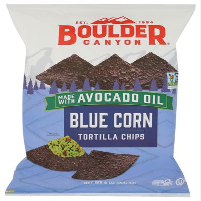Boulder Canyon, Blue Corn Avocado Oil Tortilla Chips, 8 Ounce