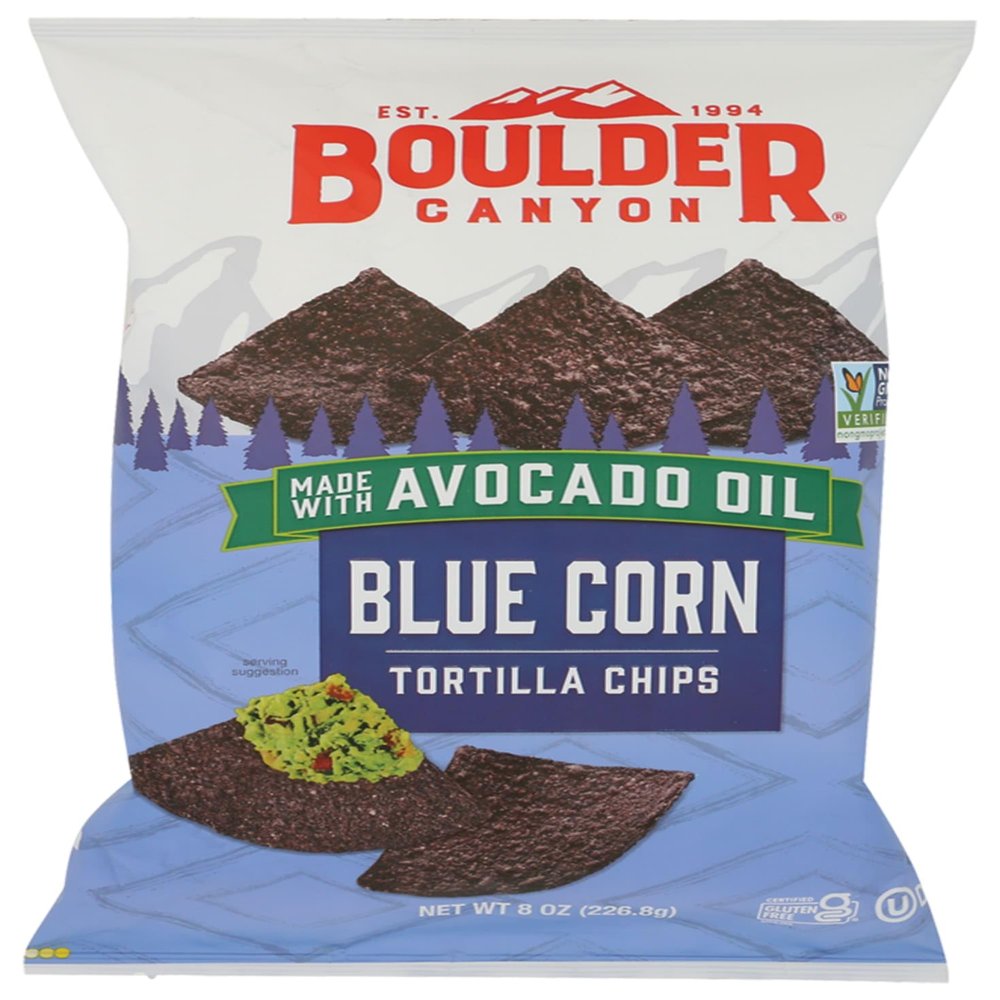 Boulder Canyon, Blue Corn Avocado Oil Tortilla Chips, 8 Ounce
