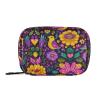 Weekly Pill Organizer with Travel Small Pill Case AM PM 7 Day Removable Cute Pill Box Vitamin Holder Organizer 2 Times a Day Pill Container for Purse Medication Purple Bird and Flower and Sunflower Fi view 1