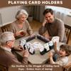 Srillollar Playing Card Holder for Seniors Adults, Set of 4 Widen Card Slots Card Holders for Playing Cards, Wooden Cards Holder with Detachable Divider for Card Game Bridge Canasta Strategy view 2