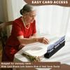 Srillollar Playing Card Holder for Seniors Adults, Set of 4 Widen Card Slots Card Holders for Playing Cards, Wooden Cards Holder with Detachable Divider for Card Game Bridge Canasta Strategy view 3