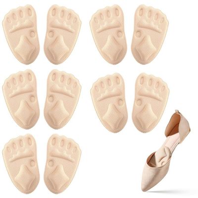 2026 Upgraded Metatarsal Pads for Women - Comfortable Ball of Foot Cushions - One Size Fits All Shoe Inserts for Pain Relief(Beige,5 Pairs)