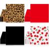 100Pcs Cherry Cheetah Print Party Birthday Decorations Leopard Cherry Paper Napkins Cheetah Print Disposable Napkins Red and Black Themed Party Supplies for Women Girls Bachelorette Birthday Decor view 1