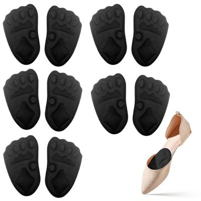 2026 Upgraded Metatarsal Pads for Women - Comfortable Ball of Foot Cushions - One Size Fits All Shoe Inserts for Pain Relief(Black,5 Pairs)