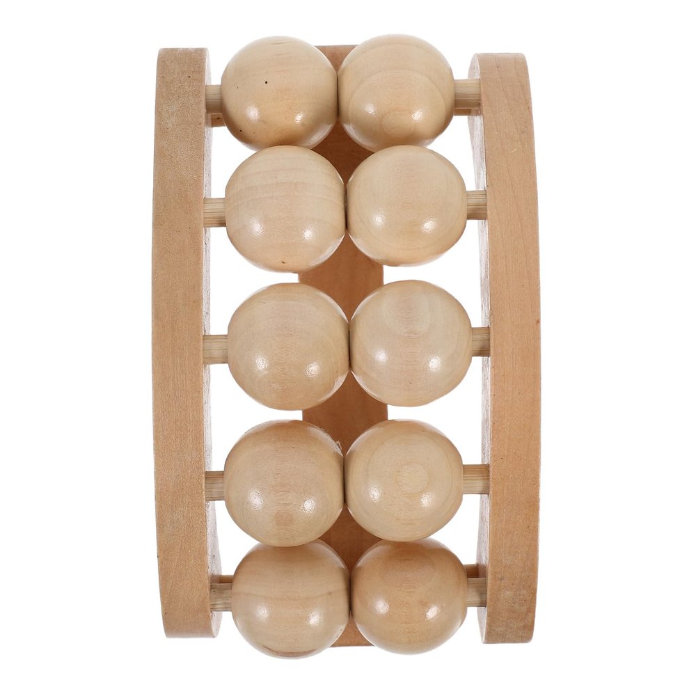 GALPADA Natural Wood Dual Row Handheld Back Massager Roller for Muscle Relaxation Portable Manual Wooden Massage Tool for Home Office and Travel Relief