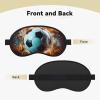 Sleep Mask for Side Sleeper Women Men, Blackout Sleeping Mask Soccer Ball Flying in The air Silk Eye Masks Super Soft Breathable Night Blindfold Sleep Eye Cover with Elastic Strap for Travel view 2