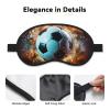 Sleep Mask for Side Sleeper Women Men, Blackout Sleeping Mask Soccer Ball Flying in The air Silk Eye Masks Super Soft Breathable Night Blindfold Sleep Eye Cover with Elastic Strap for Travel view 3