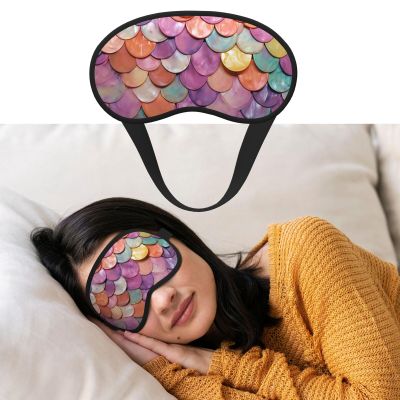 Sleep Mask for Side Sleeper Women Men, Blackout Sleeping Mask Mermaid Scales Background Silk Eye Masks Super Soft Breathable Night Blindfold Sleep Eye Cover with Elastic Strap for Travel