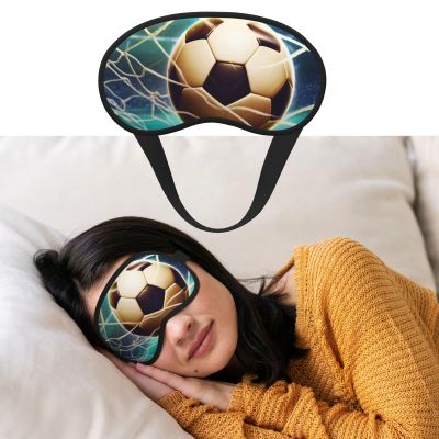 Sleep Mask for Side Sleeper Women Men, Blackout Sleeping Mask Goal Soccer Silk Eye Masks Super Soft Breathable Night Blindfold Sleep Eye Cover with Elastic Strap for Travel