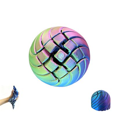 3D Printing Slime Ball Fidget Toy, Gear Liquid Flow Ball Sensory Fidget, 3D Printed Fidget Stress Relief Sphere, Sensation Stress Relief Balls for Anxiety ADHD (Red Green Blue)