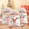 Personalized Christmas Santa Sack, Custom Drawstring Bag with Name, Christmas Gift Bag for Boys Girls, Cute Penguin Deer Snowman Bag, Large Medium Small Xmas Wrapping Gift Bags for Holiday Presents view 1