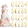 Yuomeaz 20Pcs Gold Acrylic Cake Toppers, 0-9 Numbers for Cakes, 2 inch Small Personalized Birthday Cake Topper for DIY, Party, Wedding, Desert view 1