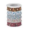 KFBE Christmas Ribbon Gingerbread Snowflake Snowman Penguin Dog 5 Rolls for Gift Wrapping Flower Bouquets Hair Home Decor DIY Crafts Bow Wreath Decorations view 1