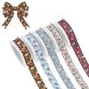 KFBE Christmas Ribbon Gingerbread Snowflake Snowman Penguin Dog 5 Rolls for Gift Wrapping Flower Bouquets Hair Home Decor DIY Crafts Bow Wreath Decorations view 2