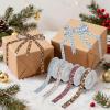 KFBE Christmas Ribbon Gingerbread Snowflake Snowman Penguin Dog 5 Rolls for Gift Wrapping Flower Bouquets Hair Home Decor DIY Crafts Bow Wreath Decorations view 4